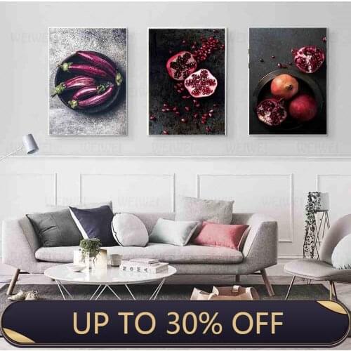 Pomegranate Kitchen Wall Art Restaurant Canvas Painting Poster Fruit Posters And Prints On Wall Pictures For Living Room Decor