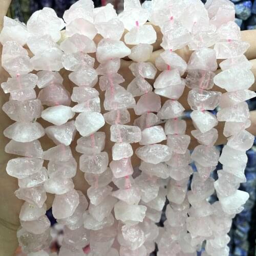 Natural Irregular Gravel Raw Stone Rose Quartzs Crystal Loose Spacer Beads For Jewelry Making DIY Bracelet Handmade 10-12MM