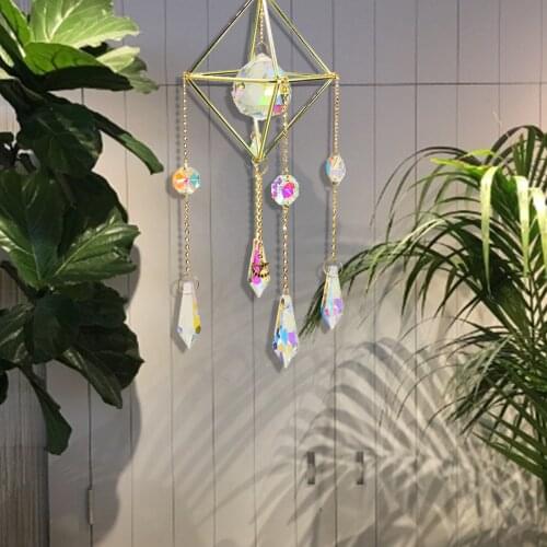 Crystal Sun Light Catchers Pendant Chandelier Crystals Ball Prism Pendant Rainbow Maker Hanging Chakra Cascade Home Garden Decor