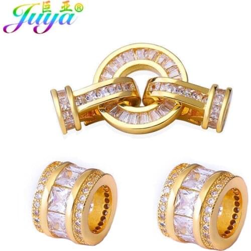 Juya DIY Beadwork Jewelry Accessories Hand made Fastener Clasps Findings For Women Natural Stone Pearls Crystals Jewelry Making