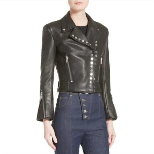 100% Real Sheepskin Genuine Women Coats Natural Sheepskin Genuine Leather Short Jacket