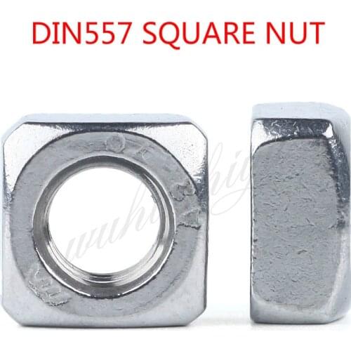 10-50Pcs DIN557 GB39 M3 M4 M5 M6 M8 304 Stainless Steel Square Nuts