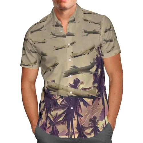 Cool Plane 3D Beach Hawaiian 2021 Summer Men Shirt Short Sleeve Shirt Streetwear Oversized 5XL Camisa Social Chemise Homme-168