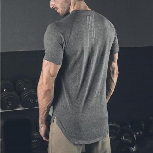 Muscleguys Gym t shirt Men Fitness Workout Cotton T-Shirt Bodybuilding Workout Skinny Tee shirt Summer Casual Sports Clothing