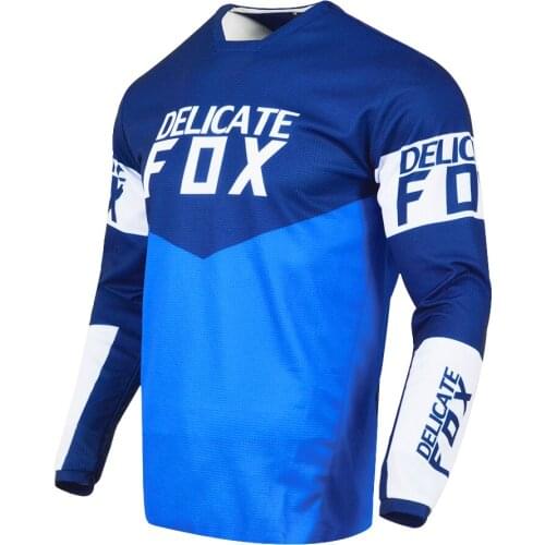 Motocross 180 Revn Jersey Racing Long Sleeve MX Dirt Bike Cycling Motorcycle Motorbike Blue White Clothes Mens