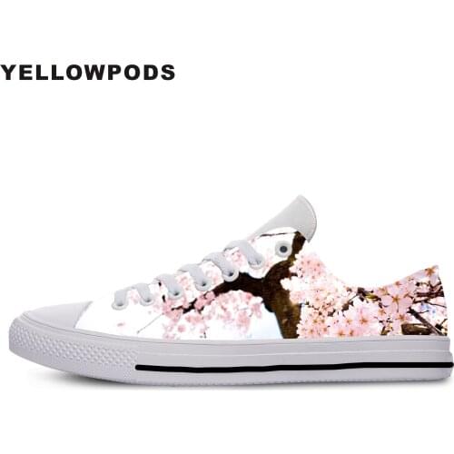 Men Casual Shoes Cherry Blossoms Hot Fashion For Men/women High Quality Harajuku 3D Printing Cherry Blossoms Off White Shoes Man