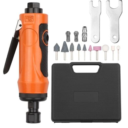 Air Straight Die Grinder Set 25000RPM Pneumatic Air Polishing Rotary Tool Kit Equipped with 1/4-inch 1/8-inch Collets 2 Wrenches