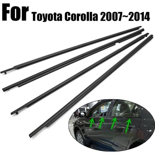 NEW 4Pcs Weatherstrips Door Belts Seal Weather Strips For Toyota Corolla 2007~2014
