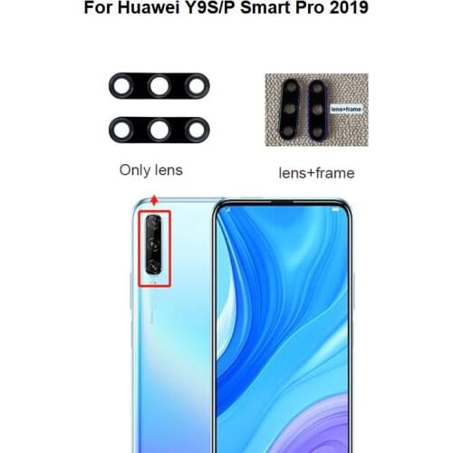 New For Huawei Y9S Y9 S Back Camera Glass Lens Rear Camera Glass With Frame Glue For Huawei P Smart Pro 2019