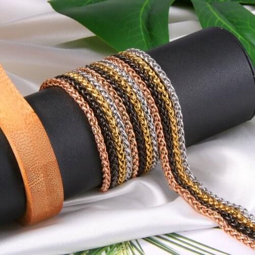 3MM Wheat Stainless Steel Necklace For Men Women Link Chains DIY Basket Keel Pendant Necklaces Jewelry Gifts