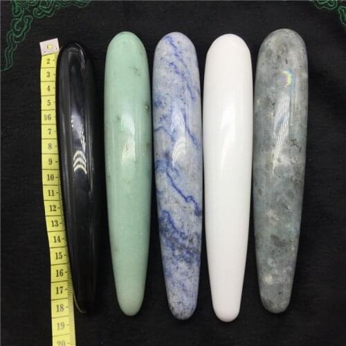 18cm Natural labradorite obsidian crystal wand hand carved massage stick healing crystal gemstone yoni wand wicca meditation