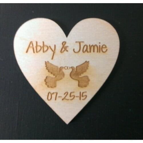Personalized sweet hearts Bride Groom names wooden Wedding Save the Date Magnets engagement party favors company gifts