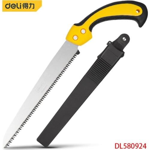 Deli DL580924 Hand Saw Used For Cutting Solid Wood, Field Branches, PVC Pipes, Bamboo, Etc.Camping Tools Sheath Design