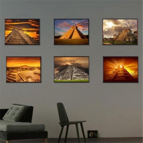 Pyramid Egyptian Sphinx Modern Landscsape Sunset Canvas Painting Posters Prints Wall Picture For Living Room Decoration Home Art