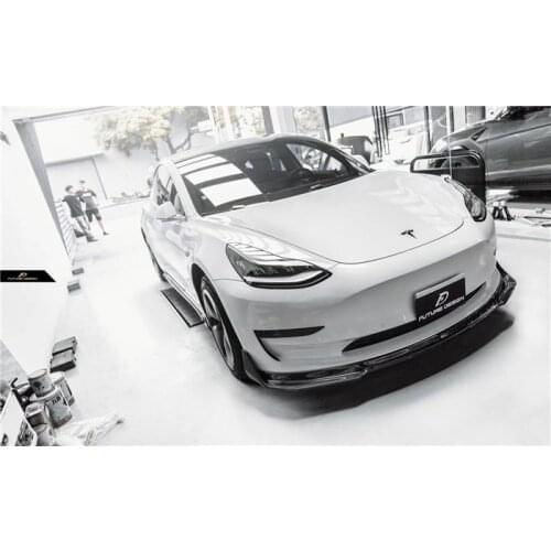 Suitable for Model Tesla 3 Upgrade Fd Carbon Fiber Front Side Skirt Lip Tail Rear Spoiler Surround