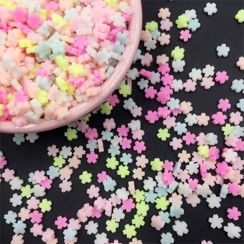 50g Colorful Cherry Blossoms Slice Polymer Clay Sprinkles for Crafts DIY Nail Art Decoration Scrapbooking phone Accessories