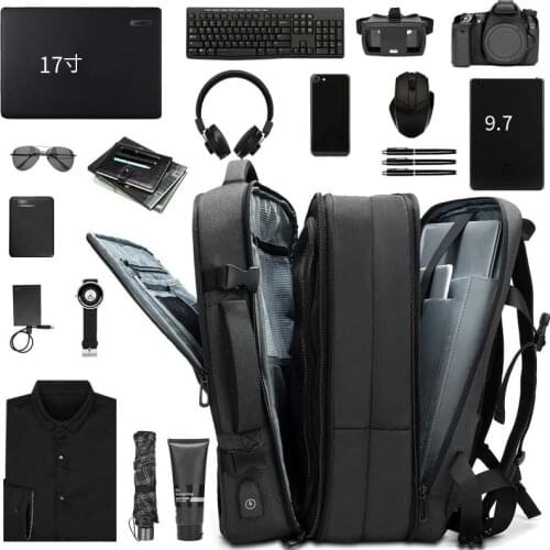 Backpack for men 17.3 17 15.6 Inch Business bag for laptop Scalable Large Capacity Climbing Waterproof Travel backpack USB
