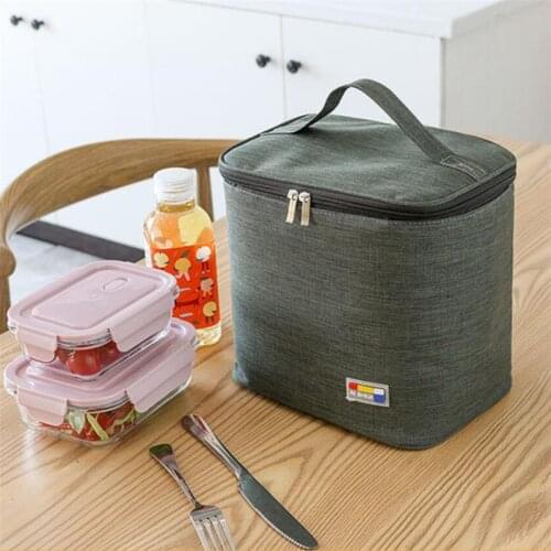 Thermal Insulation Lunch Bag For Women Student Kid Zipper Oxford Picnic Food Cooler Box Tote Storage Ice Bags