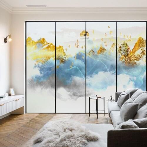 Bathroom window glass sticker frosted film anti-glare bathroom toilet shading window paper light and opaque