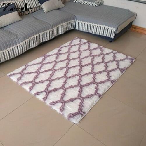 Zeegle Plush Carpets and Rugs for Living Room Hallway Floor Rug Polyester Soft Sofa Area Foot Mat Anti Slip Bedside Carpet Mat