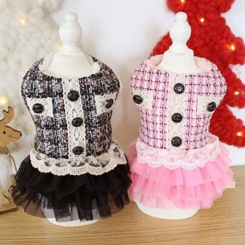 Winter Pet Clothes Dog Dress Puppy Skirt Cat Clothing Chihuahua Chiwawa Yorkshire Terrier Pomeranian Bichon Poodle Costume XS