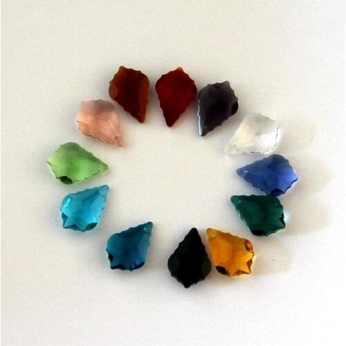 100pcs Beautiful Pendant Mixed Color 22mm Crystal Maple Leaf Glass Chandelier Part For Home Decoration DIY Accessories