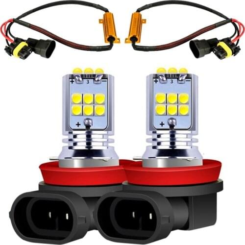 2PCS H8 H11 Car Fog Lamp Driving Light With Canbus Load Resistor For Skoda Octavia 1 2 3 MK1 MK2 MK3 5E 1Z 1U A5 A7 (1996-2019)