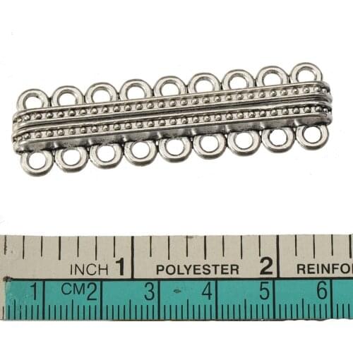 Large clasps multi bracelet diy handicraft stuff magnet buckle 9 holes bar long antique silver metal jewelry findings 57mm 2pcs