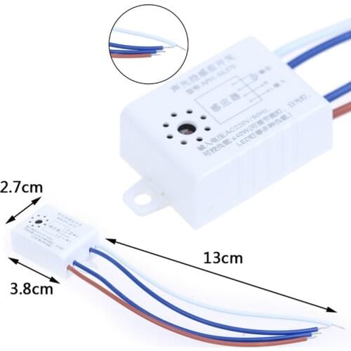 220V 60Hz LED Sound Operated Switch Energy Sensor Voice Control Lamp Acoustic Sensor Switch