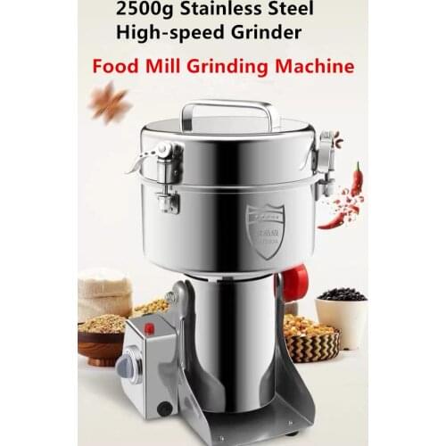 2500g Stainless Steel High-speed Grinder Multifunction Swing Mill Universal Mill Grinding Machine Food Mill Grinding Machine