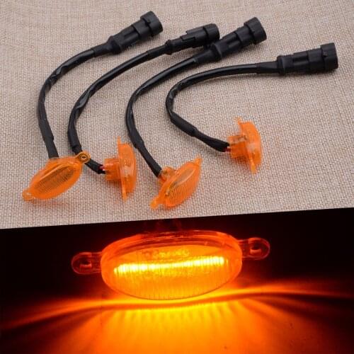 4pcs/Set Orange LED Car Front Bumper Grille Daytime Running Lights Fit for Ford F-250 F-350 F-450 2017 2016 2015