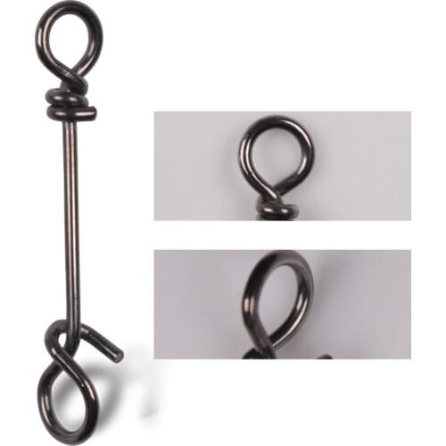 50Pcs/lot Stainless steel clips Connector Fishing Swivels Snaps Swivel Rolling Snap Quick Connection Accessory free shipping