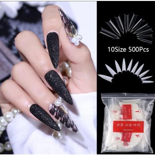 500Pcs Clear Natural French Fake Nail Ultra Flexible ABS False Nail Acrylic DIY Nail Art