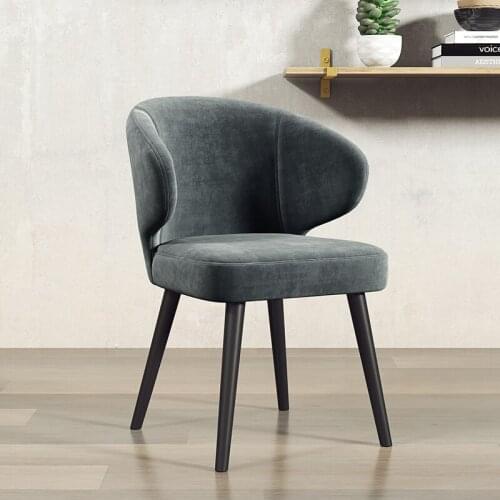 French Style Velvet Wedding Party Dining Chair Wooden Armchair Restaurant Furniture Armrest Chair