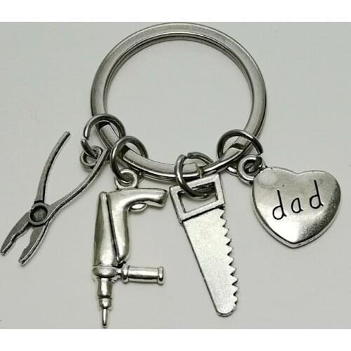 Vise keychain impact drill iron according to key ring love dad fathers day gift mens car key pendant jewelry