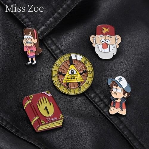 Cartoon Classic Character Enamel Pins Badge Magic Book Turntable Brooches Anime Backpacks Lapel Pin Jewelry Gift For Fans Friend