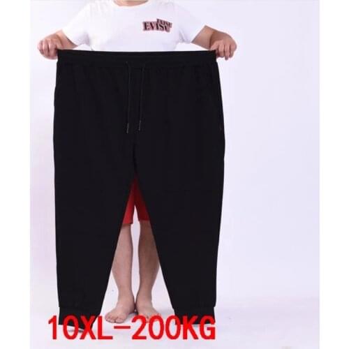Mens big pants 200KG plus size 14XL 15XL loose stretch large size 66 60 62 68 70 autumn oversize casual pants black 50 52 54 56