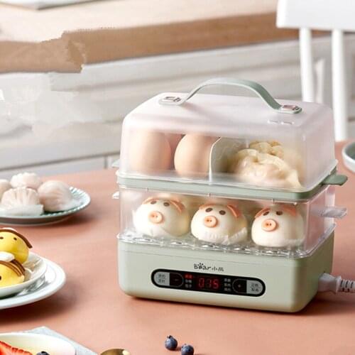 Bear 220V Egg Cooker Household 2.5L Small Double-layer Multifunctional Egg Steamer Breakfast Machine Mini Steamer