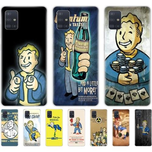 Silicon phone cover case for samsung galaxy A51 A31 A41 A71 A01 A81 A91 A30S A20S A50S M30S M40S Black Isle Studios game Fallout