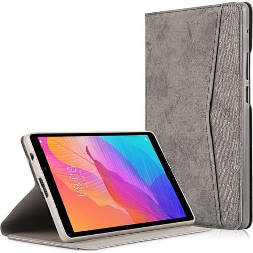 Folio Fabric Leather Case with wallet slot for Huawei Matepad T8 8.0 2020 TPU Flip Cover+Pen