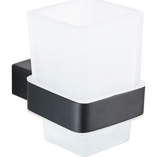 Dish Holder Bathroom Hardware Bathroom Pendant Black Rack Toothbrush Rack 304 Stainless Steel Cup Holder