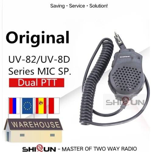 Dual PTT Earpiece MIC Speaker UV-82 UV-8 UV82L UV-89 UV-82 Plus UV-82TP GT-5TP UV-82HP UV-82HX Microphone for UV-8D UV 82 UV82
