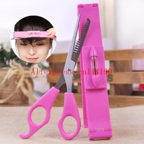 Hot selling Pink Hair Cut Tools Women Artifact Style Cutting Thinning Scissor set Bangs Layers Style Scissor Clipper