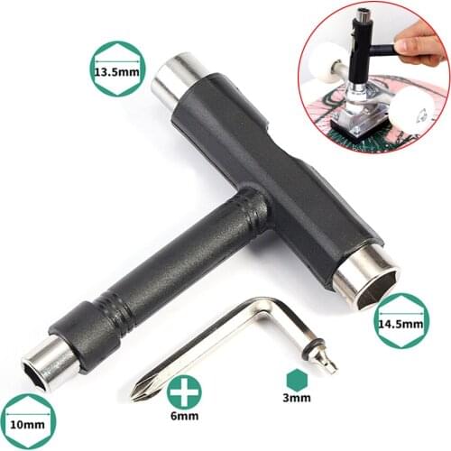 1 Set T Type Skate Wrench Kit Multifunction MTB Bike Electric Scooter Repair Tools Mini L Wrench Skateboard Assembly Accessories