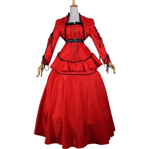 Red Medieval Renaissance Dress Gothic Victorian Ball Gown Dress Costume Adult Halloween Carnival Costume Custom Made