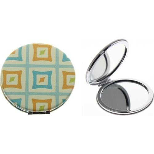 7cm Round Double Side Cordless Portable Folding Hand Vanity Makeup Cosmetic Compact Pocket Mirror For Women Girl Child Kid Gift