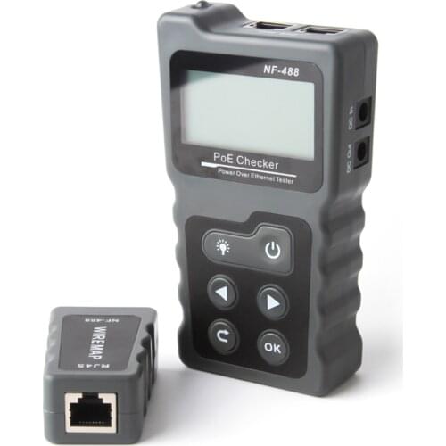 Multi-functional LCD Network Cable Tester PoE NF-488 Checker Inline PoE Voltage and Current Tester with Cable Tester