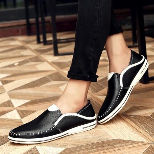 2021New Fashion Mens Mix-ed Color Casual Loafers Shoes Male Luxury Genuine Leather Moccasins Slip-on Mens Oxfords Shoes