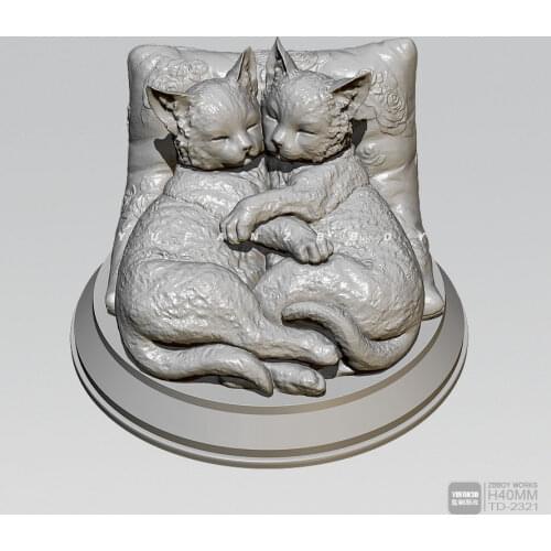 40mm Resin Model Kits Cat Model Self-assembleddiameter TD-2321