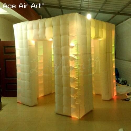 Beautiful 12 pcs spotlights Inflatable Decoration Inflatable LED Photo booth,cube tent For Wedding,Party,Event,Trade show
